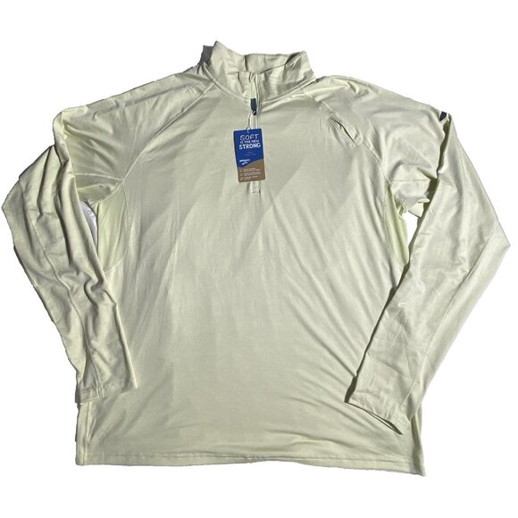 Brooks Mens Size XL Heather Honeydew Dash 1/2 Zip Pullover Thumb Loops Wicking - Picture 1 of 10